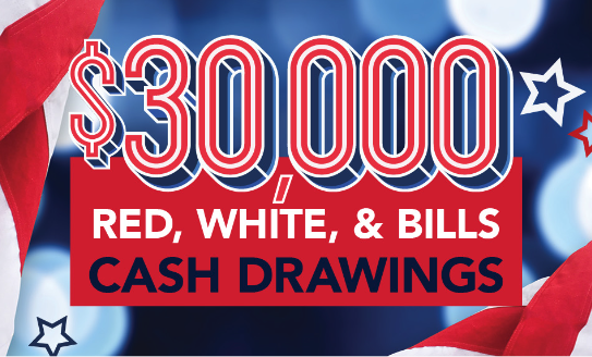 Red, White, & Bills cash drawings