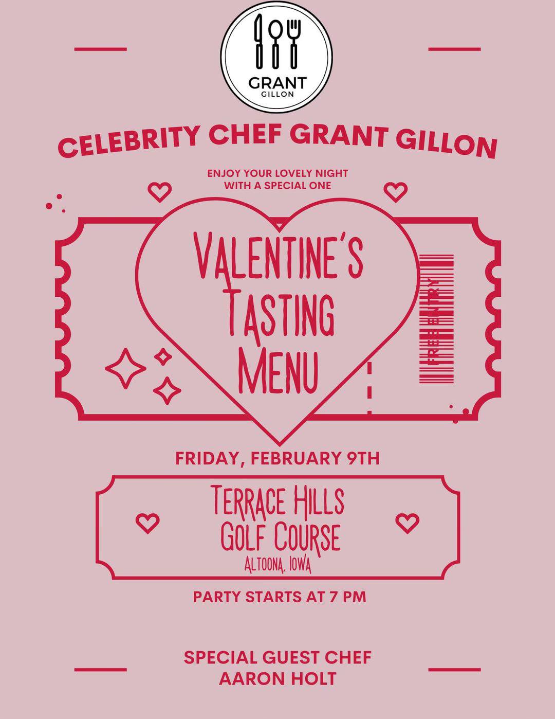 Grant Gillon Valentine's Day Tasting Menu